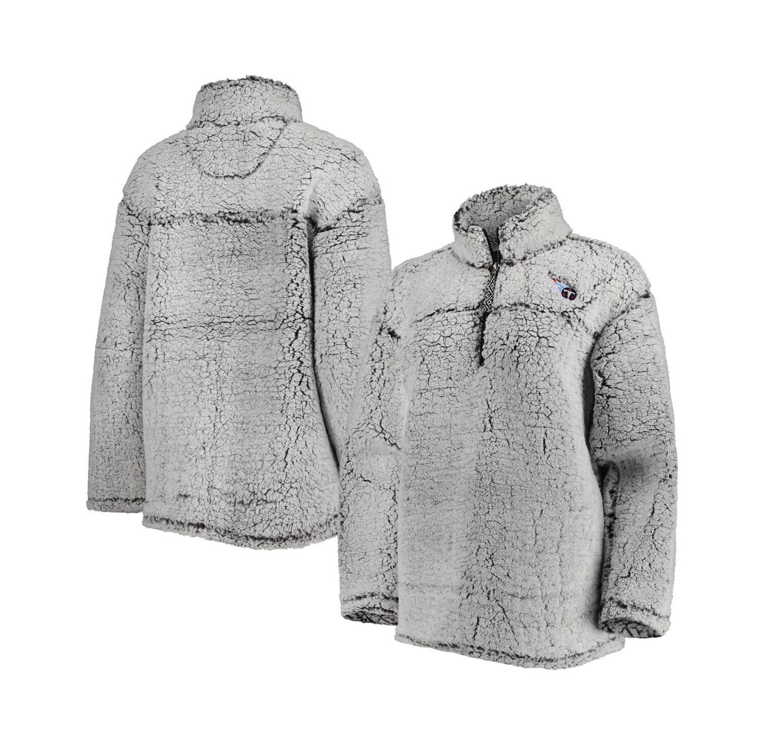 Women's Gray Tennessee Titans Sherpa Quarter-Zip Jacket