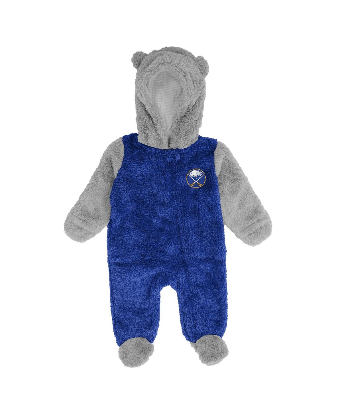 Outerstuff Newborn And Infant Boys And Girls Royal Buffalo Sabres Game Nap Teddy Fleece Bunting Full-zip Sleepe In Royal
