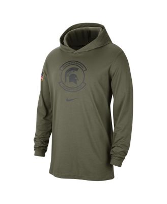 Men's Olive Michigan State Spartans Military-Inspired Pack Long Sleeve Hoodie T-shirt