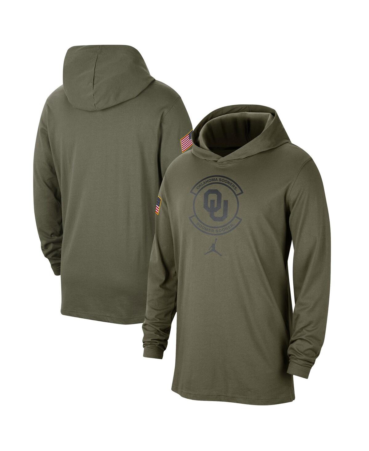Jordan Men's  Olive Oklahoma Sooners Military-inspired Pack Long Sleeve Hoodie T-shirt
