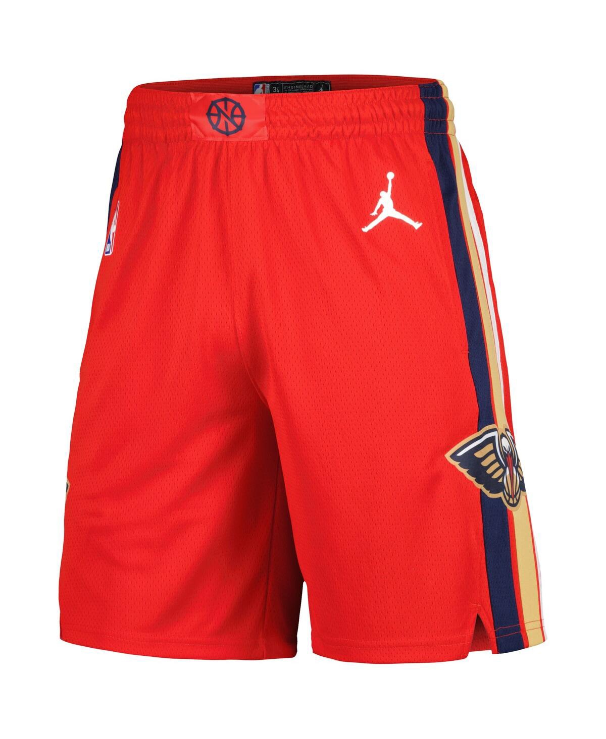 JORDAN MEN'S JORDAN RED NEW ORLEANS PELICANS STATEMENT EDITION SWINGMAN SHORTS 