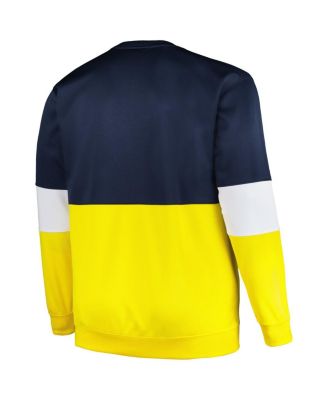Men's Navy Michigan Wolverines Big and Tall Fleece Pullover Sweatshirt