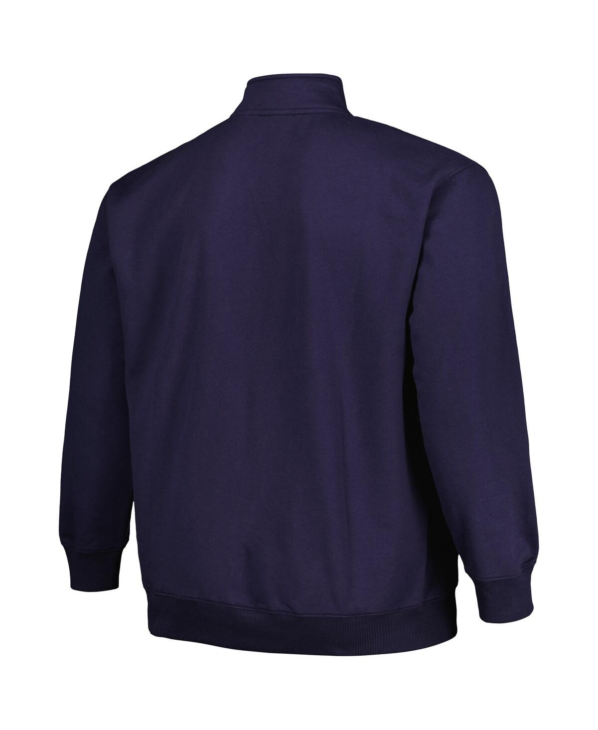 Shop Profile Men's  Navy Denver Broncos Big And Tall Fleece Quarter-zip Jacket