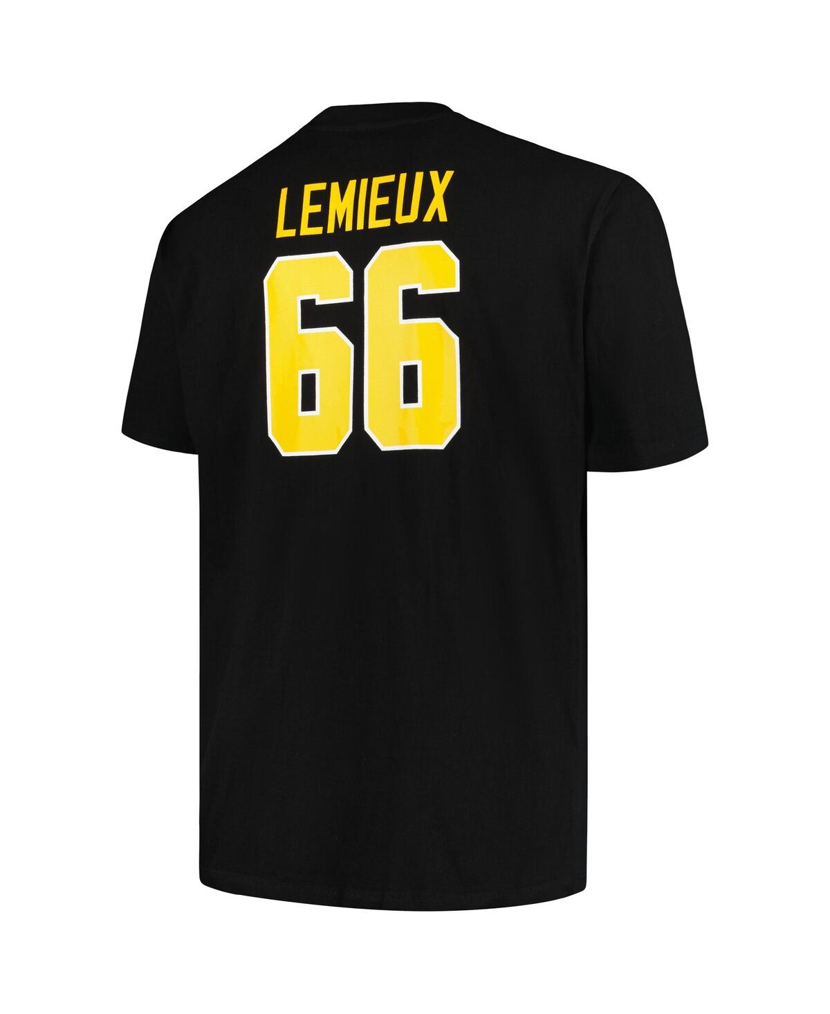 Profile Men's  Mario Lemieux Black Pittsburgh Penguins Big And Tall Captain Patch Name And Number T-s In Black