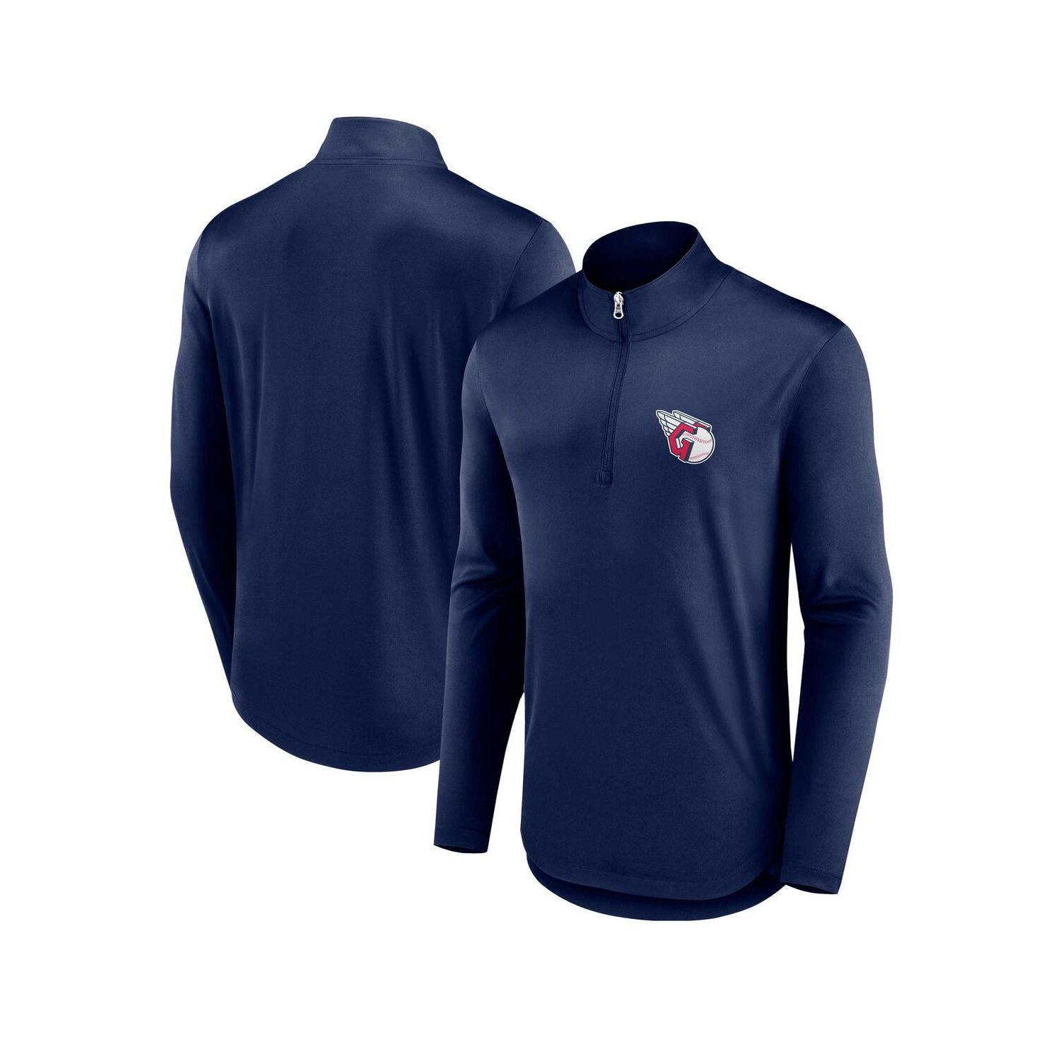 Men's Navy Cleveland Guardians Quarterback Quarter-Zip Top