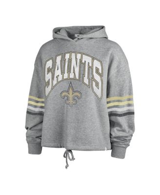 Women's Heather Gray Distressed New Orleans Saints Upland Bennett Pullover Hoodie