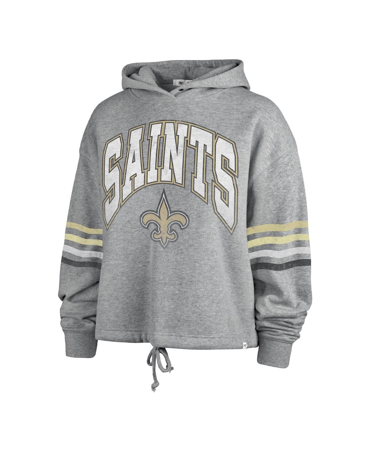 Shop 47 Brand Women's ' Heather Gray Distressed New Orleans Saints Upland Bennett Pullover Hoodie