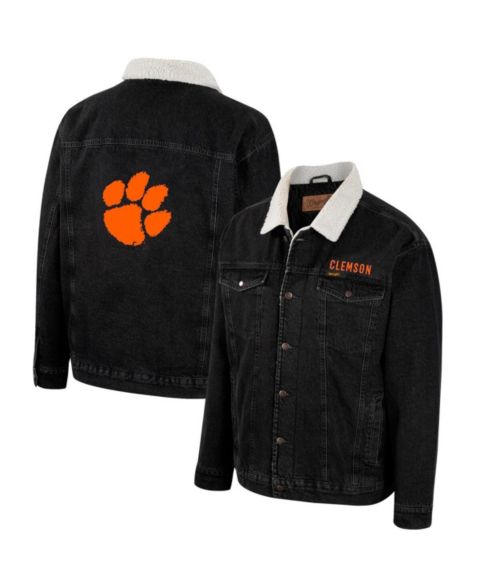 Мужская куртка Colosseum x Wrangler Charcoal Clemson Tigers Western Button-Up Denim