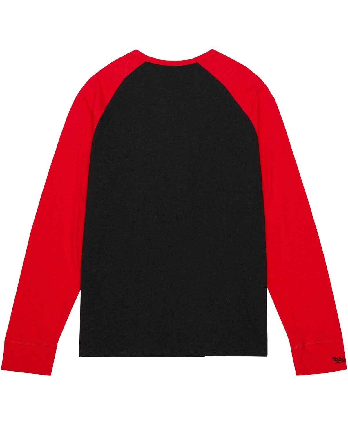 Men's Mitchell & NessOhio State Buckeyes Legendary Slub Raglan Long Sleeve T-shirt - Black
