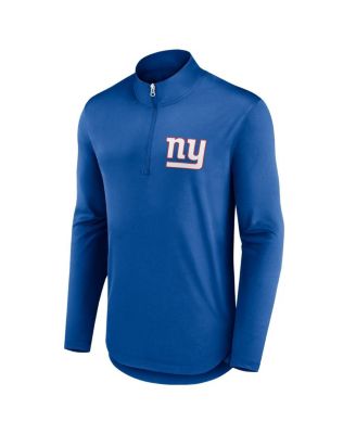 Men's Royal New York Giants Quarterback Quarter-Zip Top