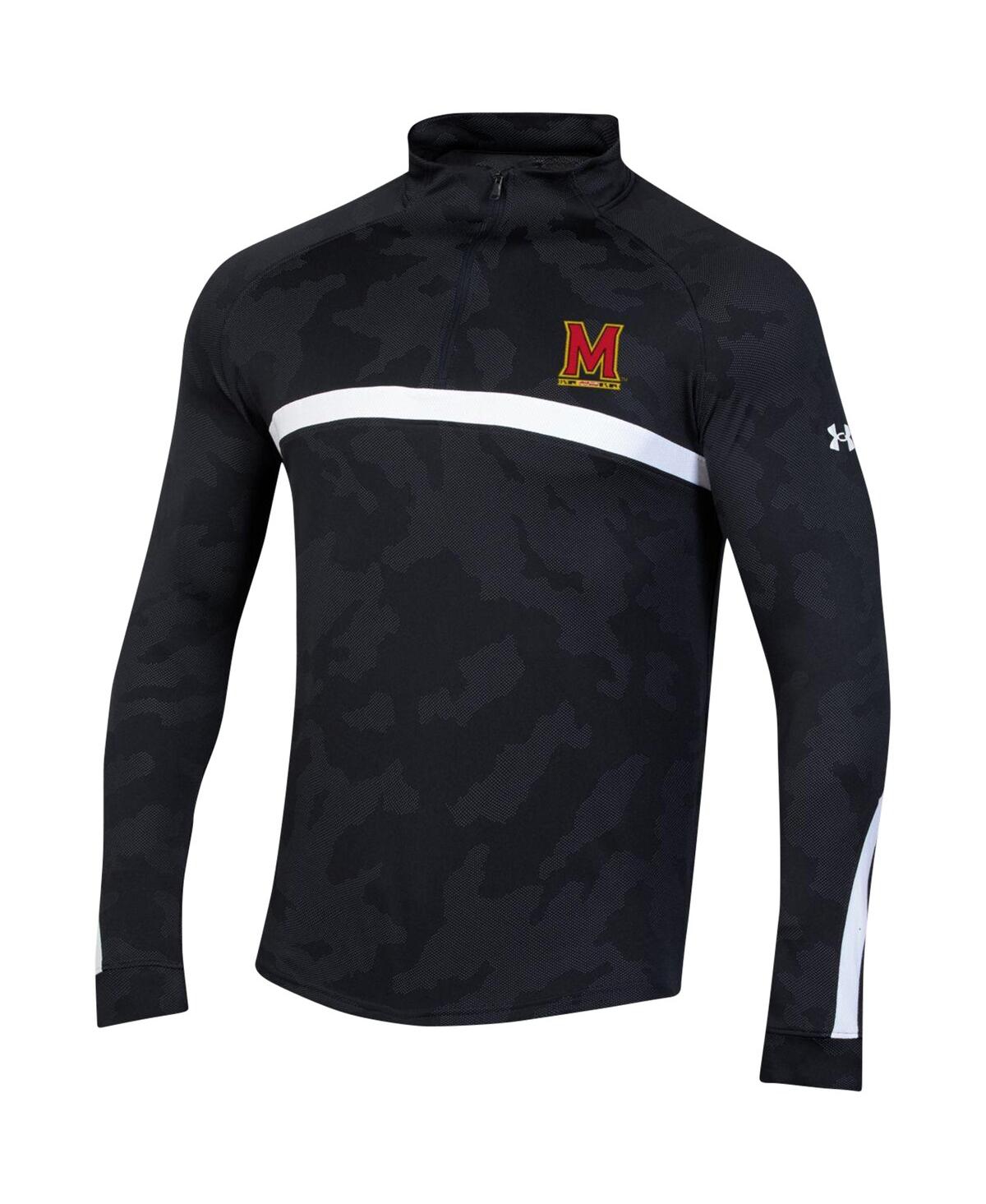 Men's Under ArmourMaryland Terrapins Game Day Camo Raglan Quarter-Zip Top - Black