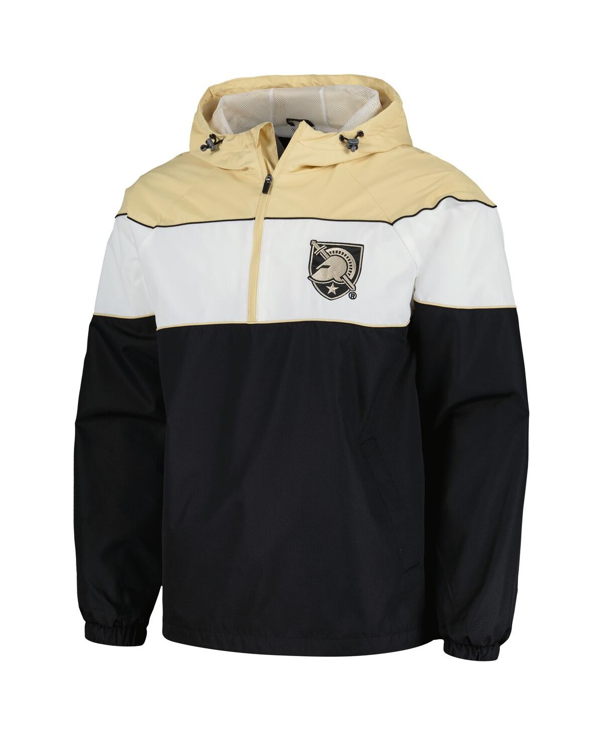 G-iii Sports By Carl Banks Black Army Black Knights Center Line Half-zip Raglan Hoodie Jacket In Black