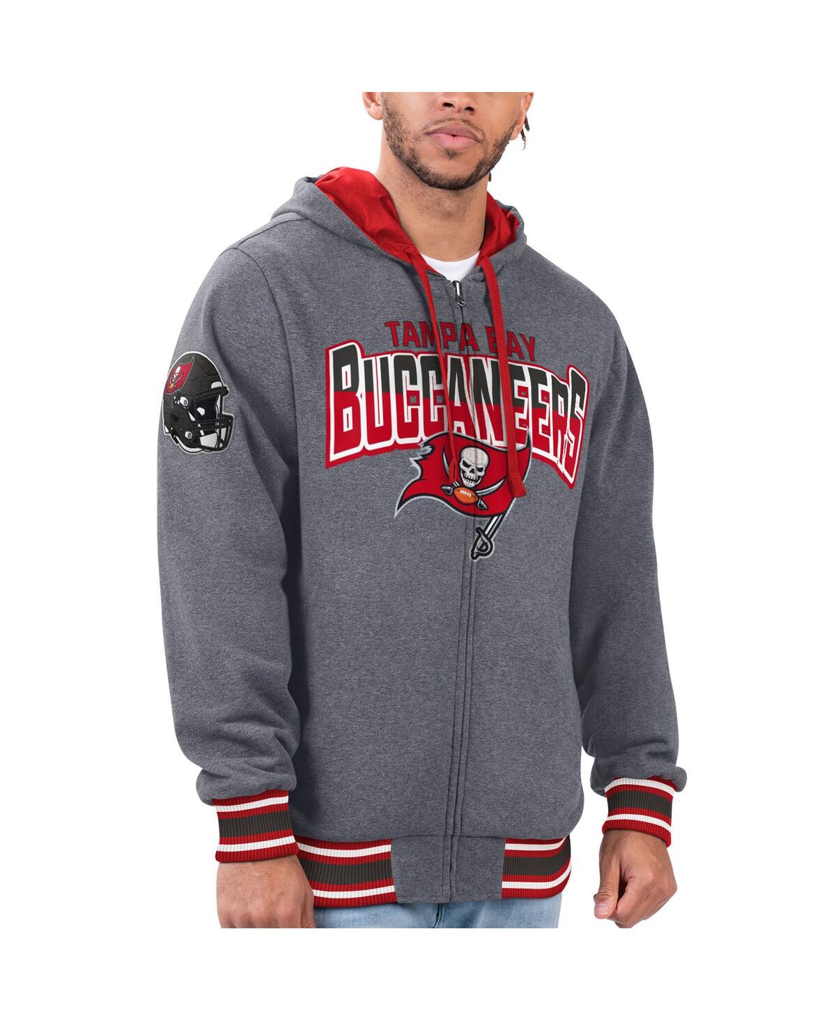 Shop G-iii Sports By Carl Banks Men's  Red, Pewter Tampa Bay Buccaneers Commemorative Reversible Full-zip  In Red,pewter