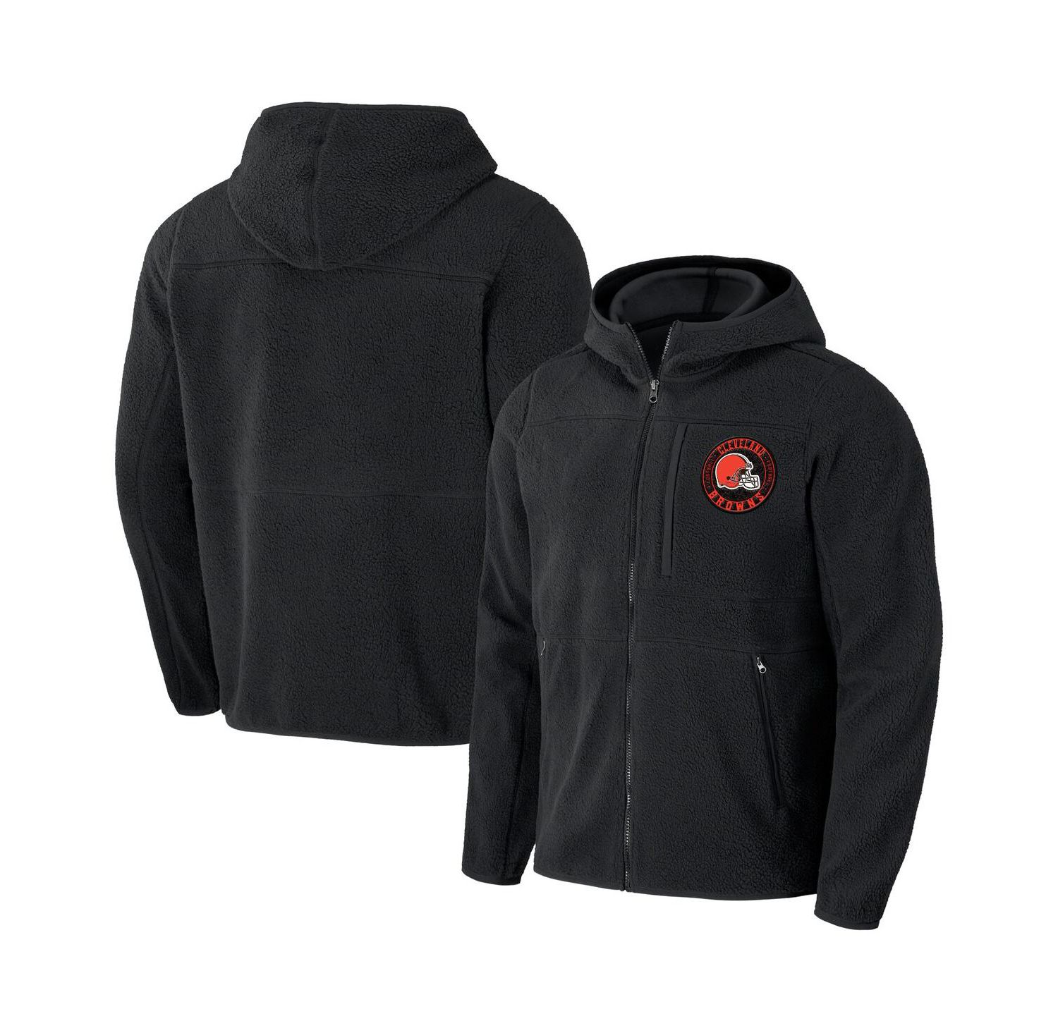 Men's NFL x Darius Rucker Collection by Black Cleveland Browns Sherpa Full-Zip Hoodie