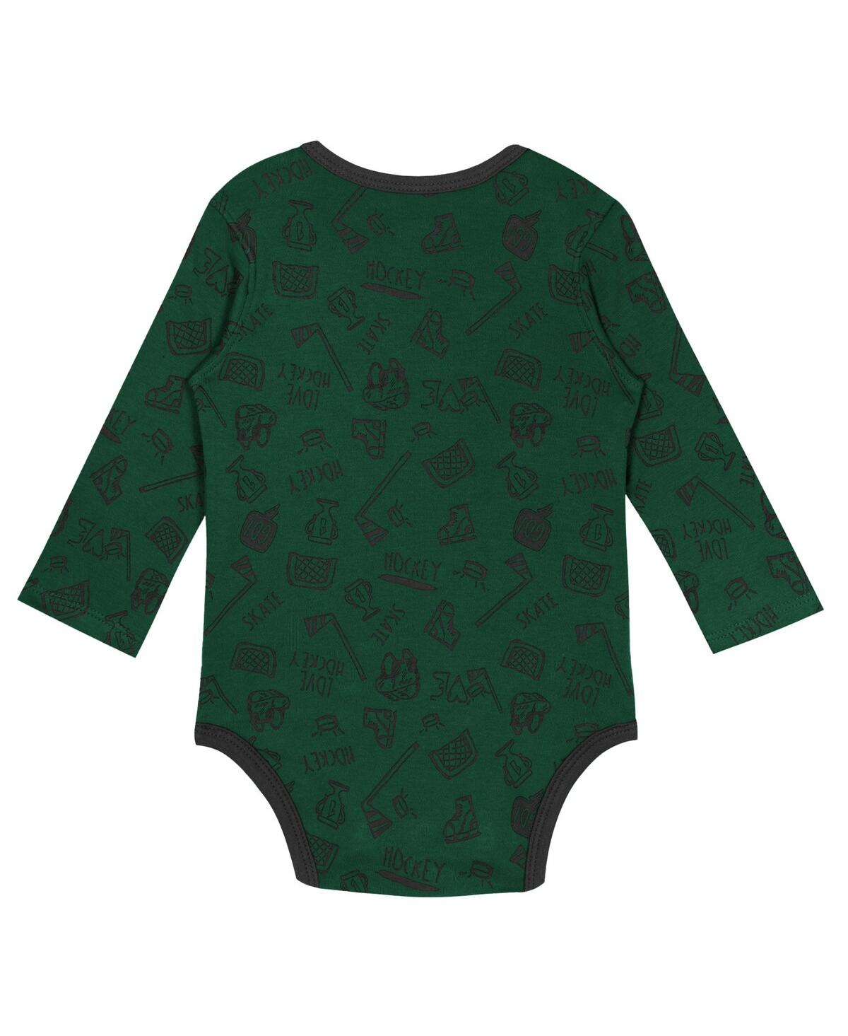 Shop Outerstuff Infant Boys And Girls Green Minnesota Wild Dynamic Defender Long Sleeve Bodysuit