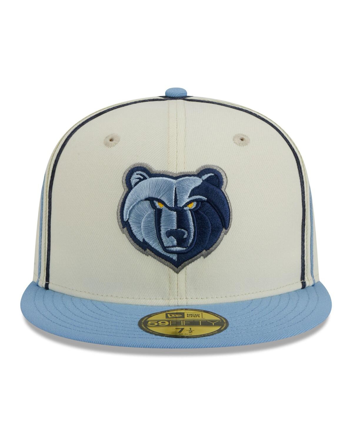 Men's New Era Light Blue Memphis Grizzlies Piping 2-Tone 59FIFTY Fitted Hat - Light Blue