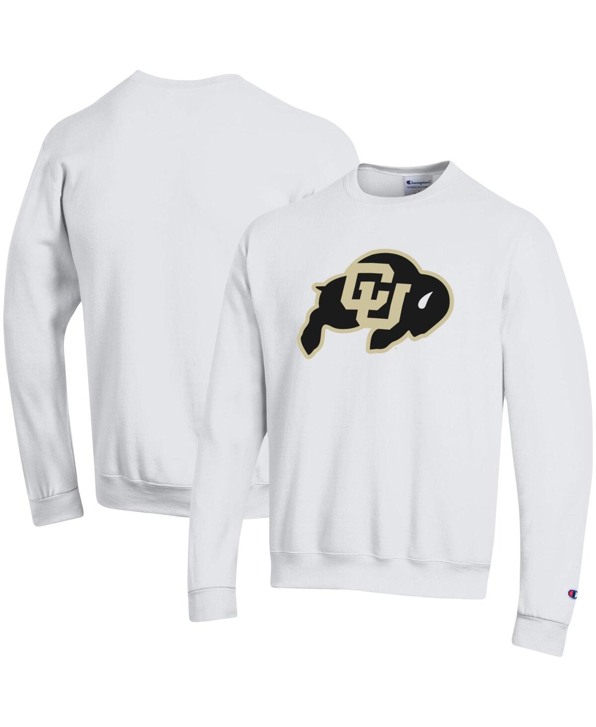 Shop Champion Men's  White Colorado Buffaloes Primary Logo Pullover Sweatshirt