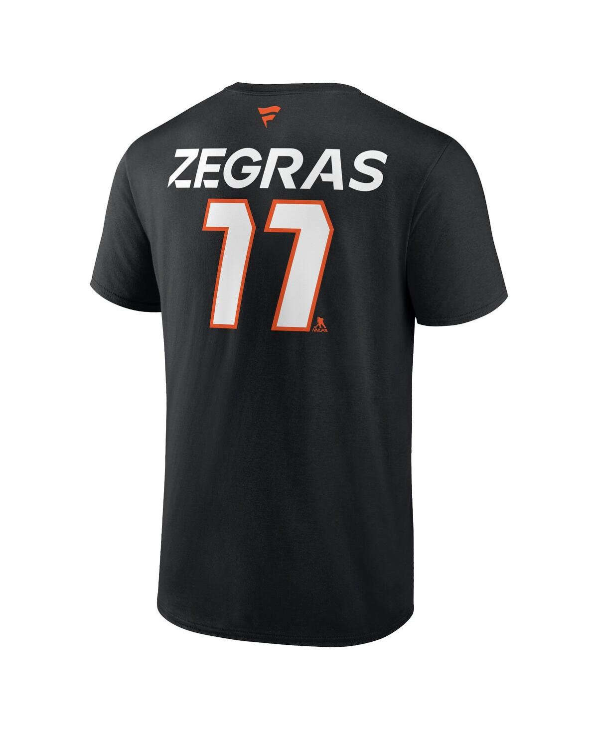 Men's Fanatics Trevor ZegrasAnaheim Ducks Authentic Pro Prime Name and Number T-shirt - Black