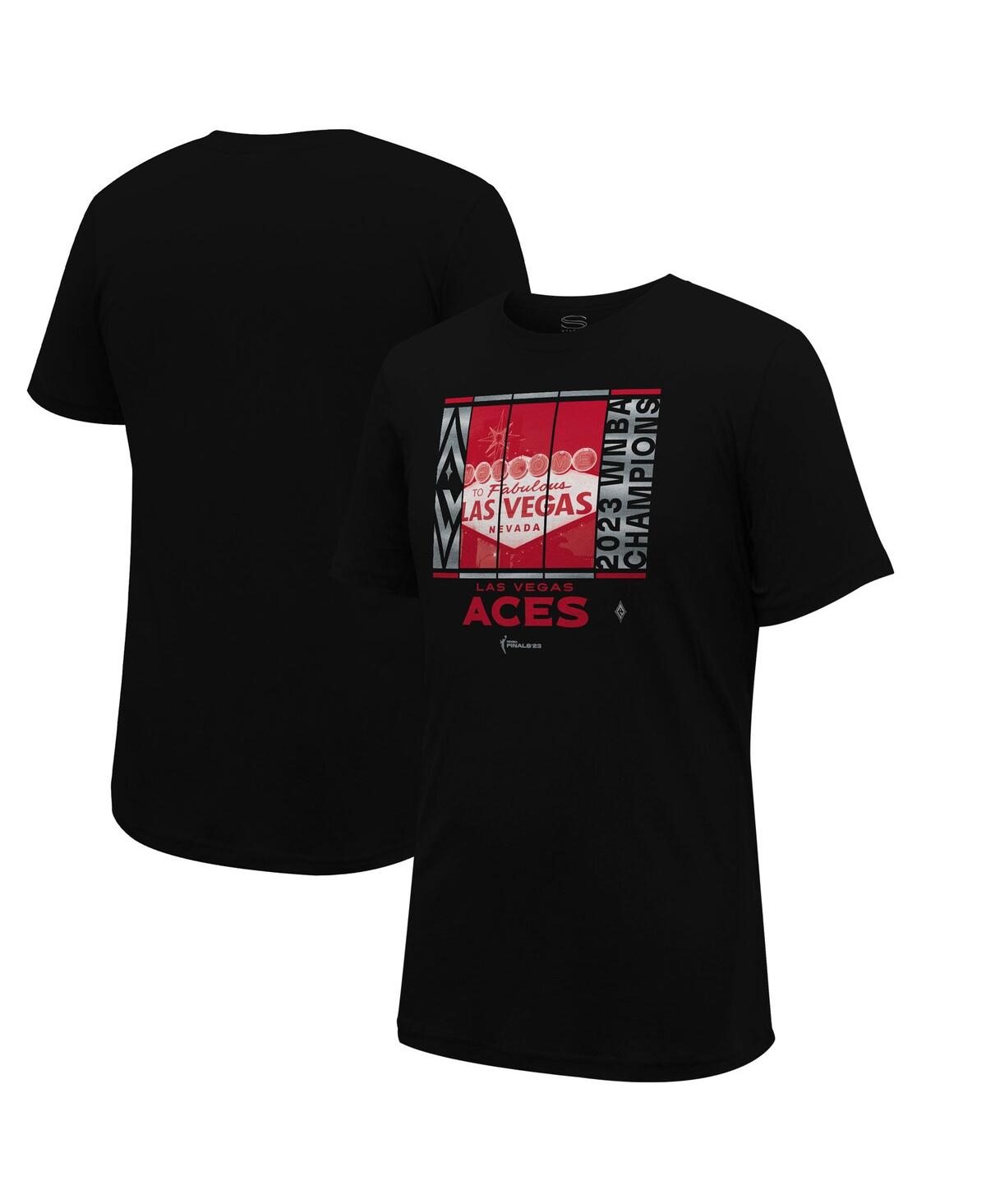 Men's and Women's Stadium Essentials Black Las Vegas Aces 2023 Wnba Finals Champions Skyline T-shirt - Black