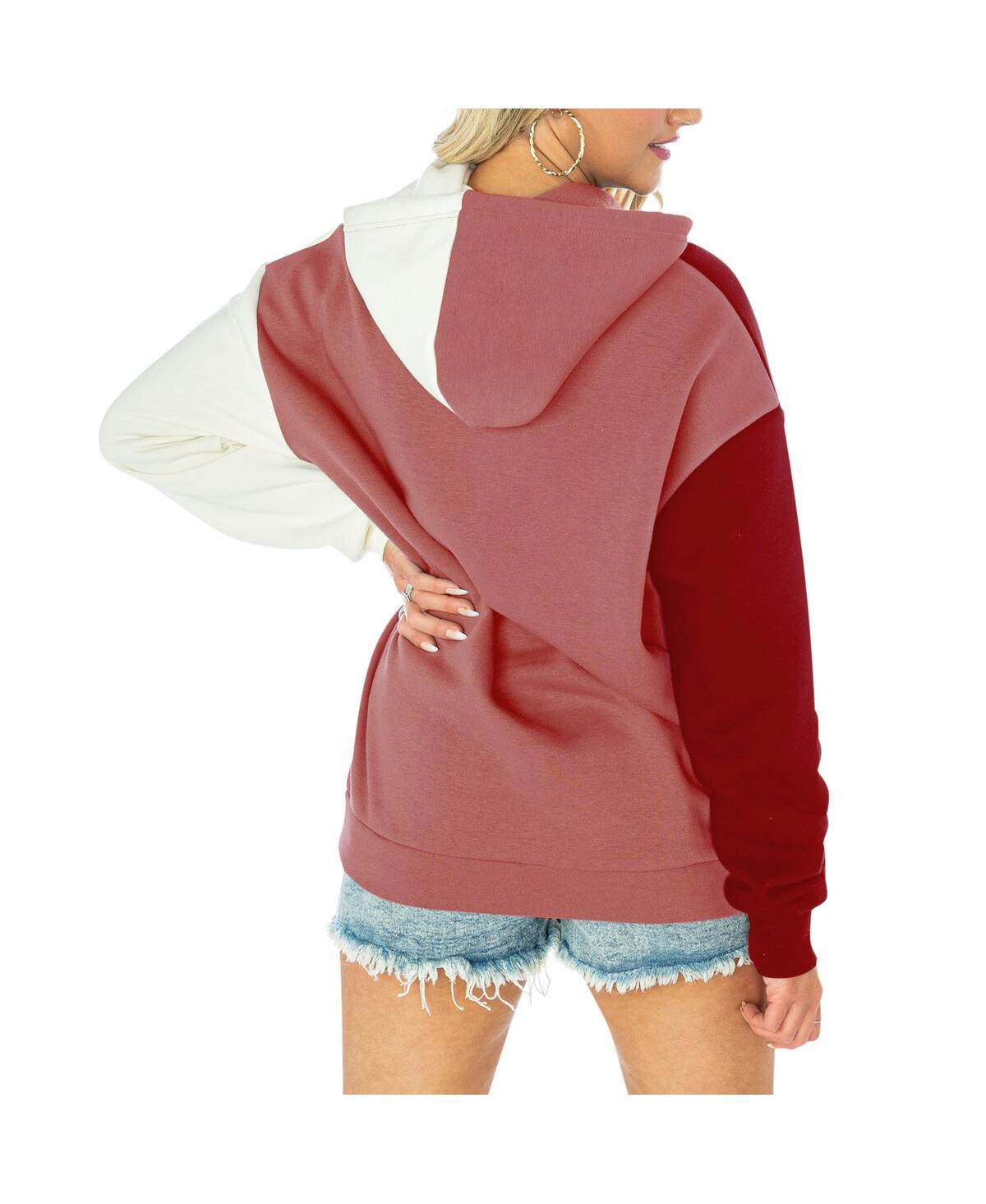 Women's Gameday CoutureAlabamaTide Hall of Fame Colorblock Pullover Hoodie - Crimson