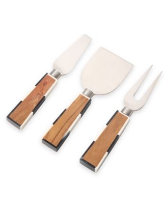Signature Collection Acacia Wood 3 Piece Cheese Knife Set