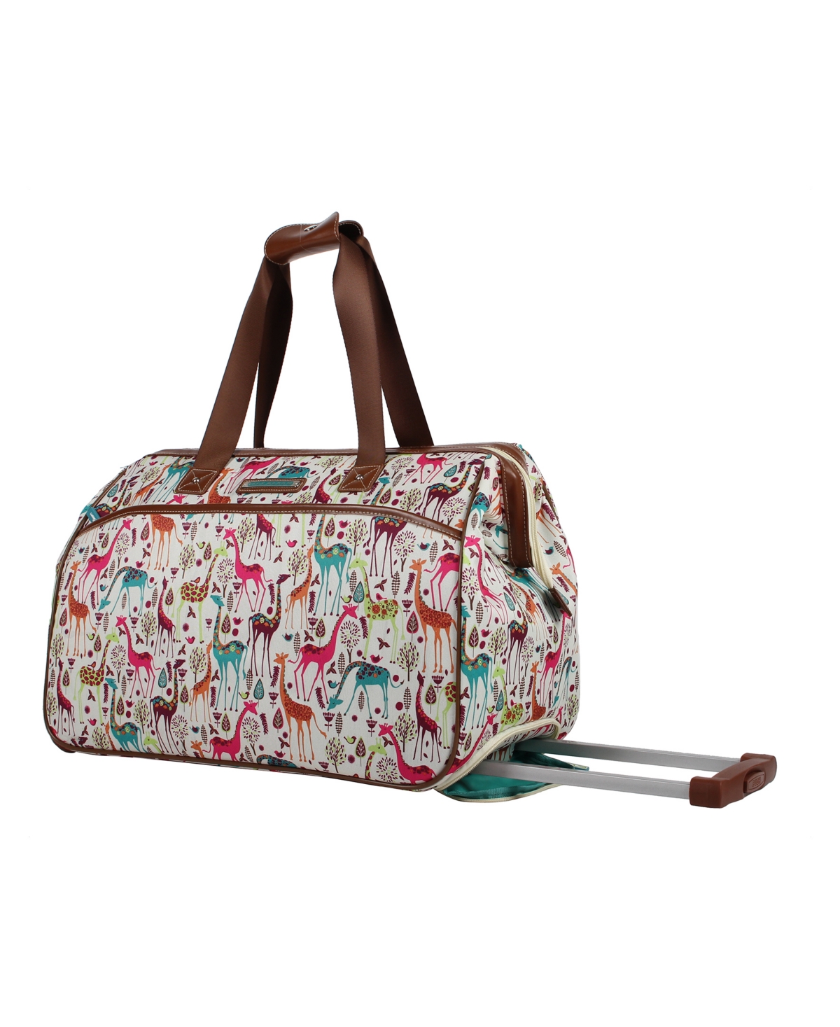 Lily Bloom Carry-on Softside Rolling Duffel Bag In Giraffe Park