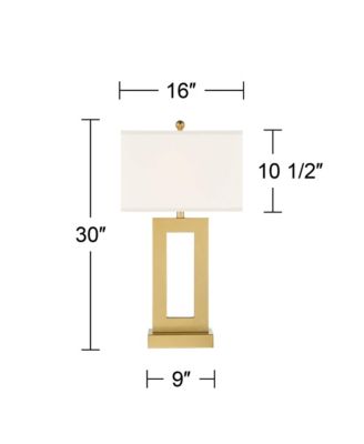 Marshall Modern Table Lamp 30" Tall Gold Open Base Oatmeal Rectangular Shade for Bedroom Living Room Bedside Nightstand Office House Home