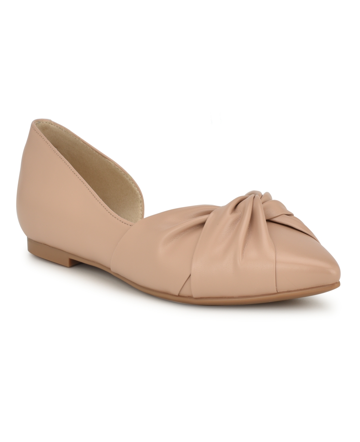 Shop Nine West Women's Briane Slip-on Pointy Toe Dress Flats In Light Natural - Faux Leather