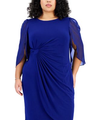 Plus Size Chiffon-Sleeve Sheath Dress