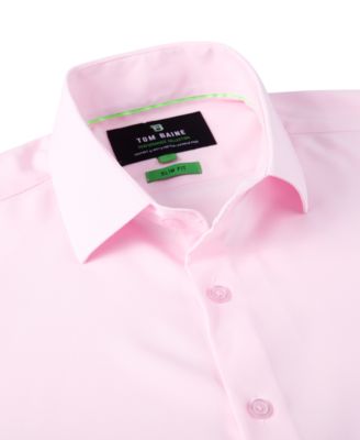 Men's Slim Fit Short Sleeve Performance Button Down Dress Shirt