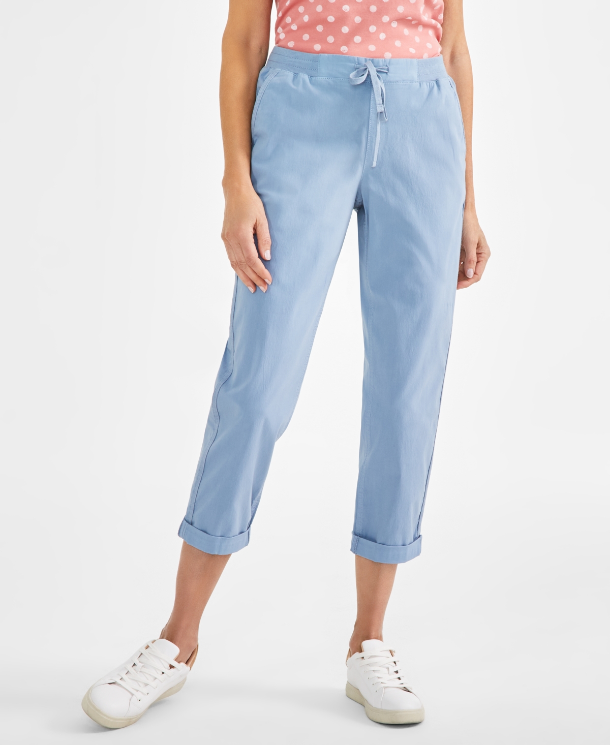 Shop Style & Co Women's Pull On Cuffed Pants, Created For Macy's In Blue Fog