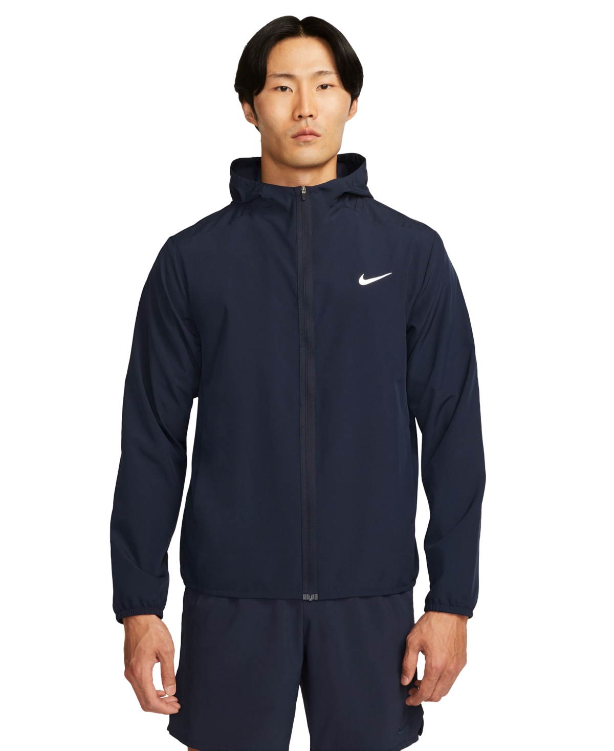 Nike Men's Form Dri-fit Hooded Versatile Jacket In Obsidian,(reflective Silv)