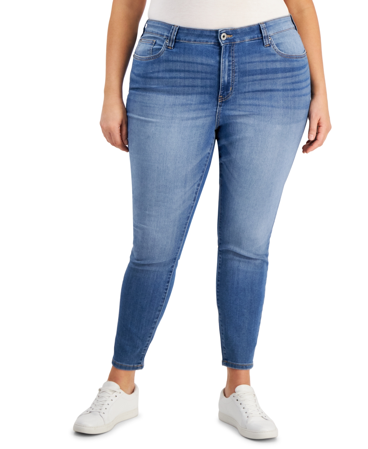 Shop Celebrity Pink Trendy Plus Size Mid Rise Infinite Stretch Dawson Super-skinny Jeans In Big Spender