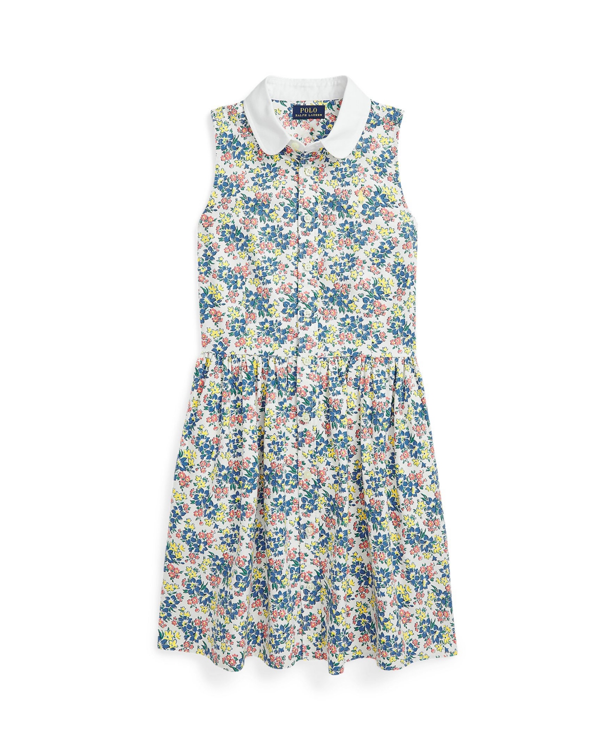 Shop Polo Ralph Lauren Big Girls Floral Cotton Oxford Shirtdress In Charlyn Floral