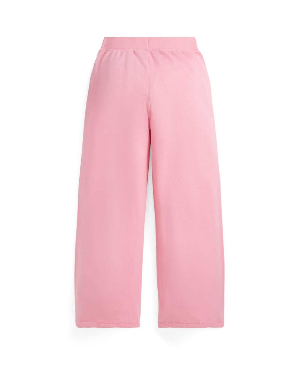 Shop Polo Ralph Lauren Big Girls Terry Wide-leg Sweatpants In Florida Pink With Oasis Yellow