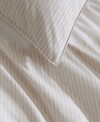Ikat Pinstripe Cotton Percale 3 Piece Comforter Set, King