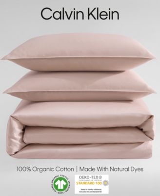CLOSEOUT! Organic Earth Solid Cotton Sateen 3 Piece Duvet Cover Set, King