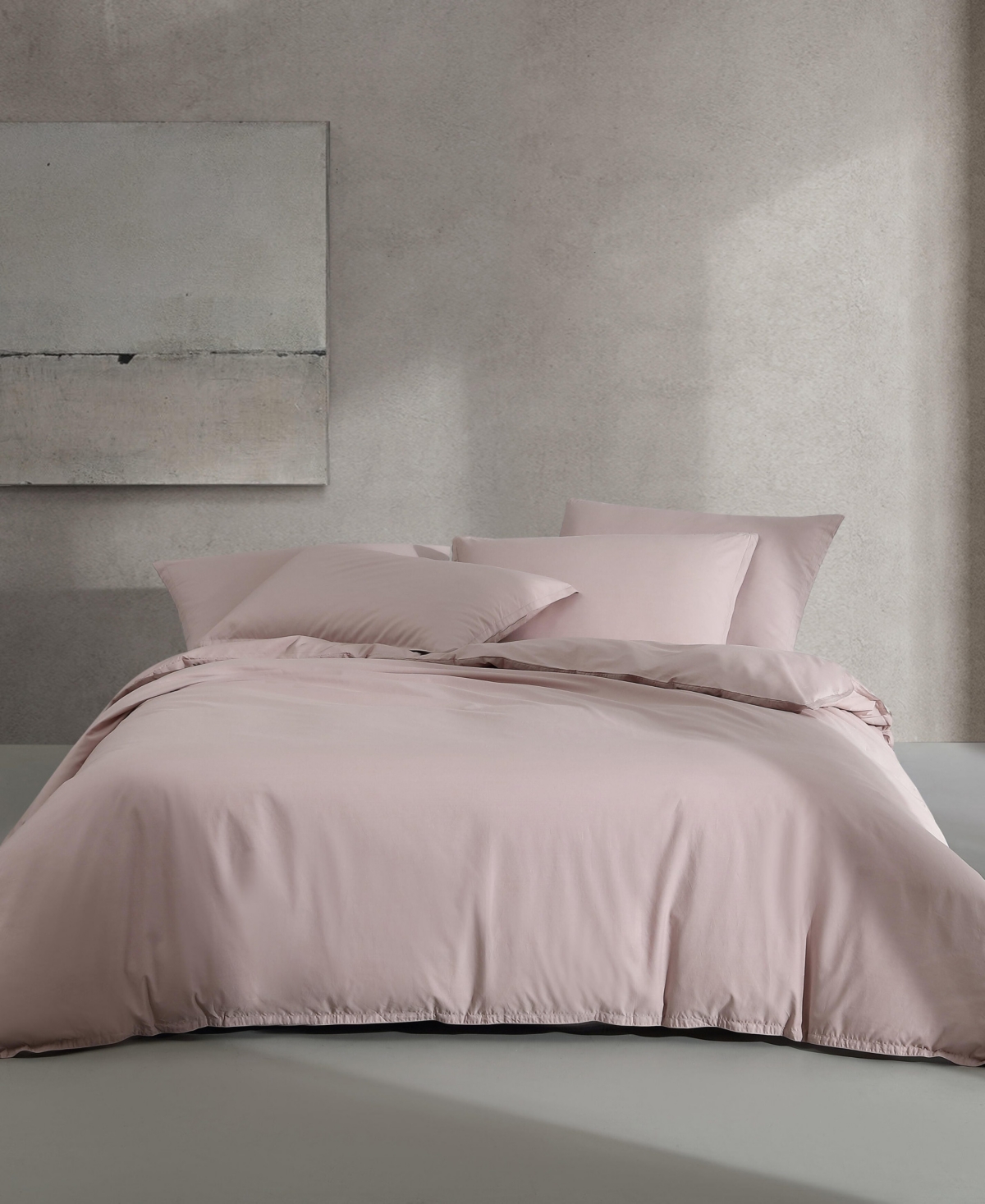 Calvin Klein Naturals Solid Cotton Tencel 3 Piece Duvet Cover Set, King