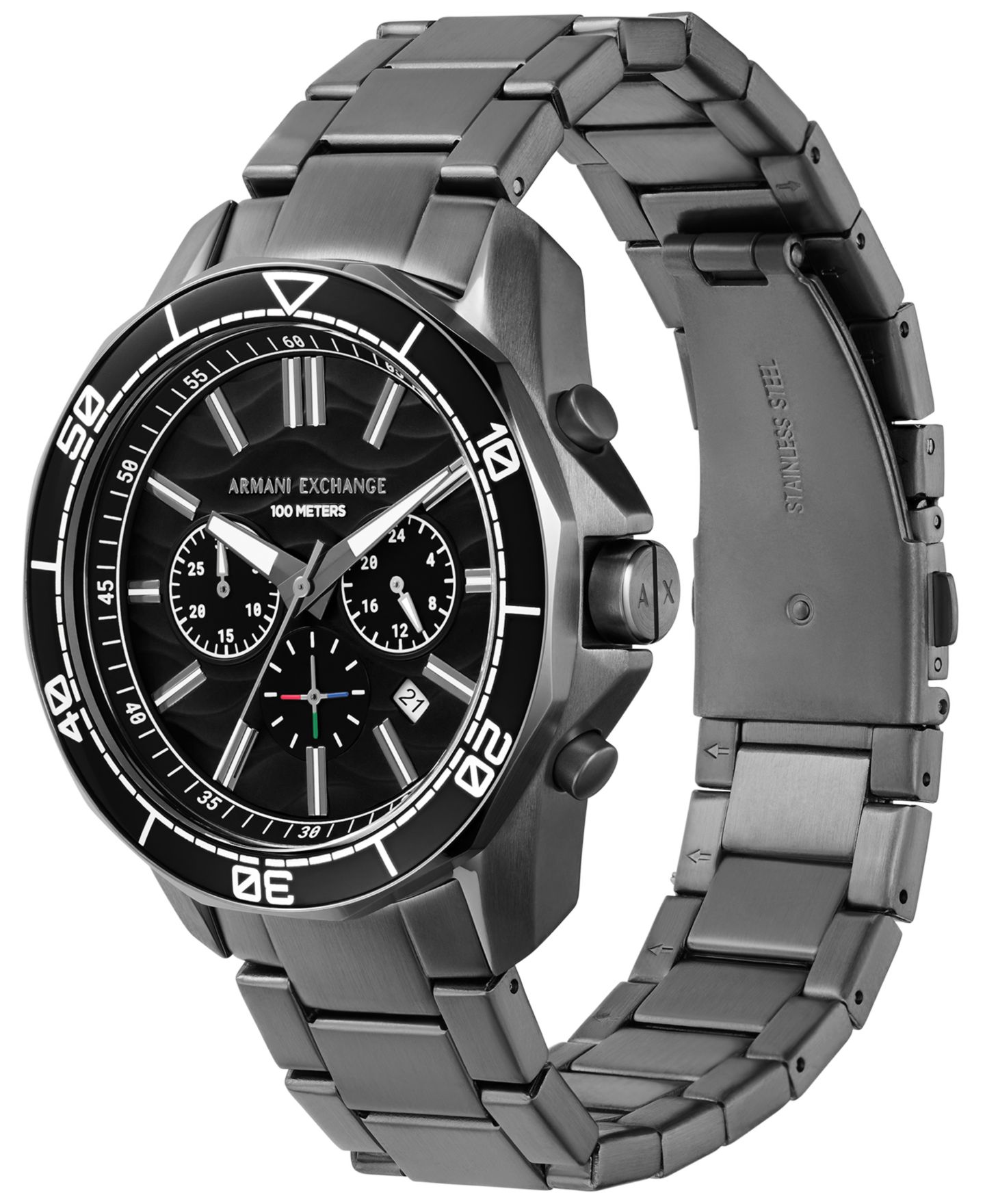 Мужские часы A|X Armani Exchange Chronograph Gunmetal Stainless Steel 44mm — фото 4
