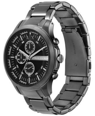 Men's Chronograph Gunmetal Stainless Steel Watch 46mm