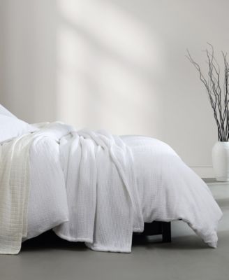 Washed Texture Solid Cotton Jacquard 3 Piece Duvet Cover Set, Queen