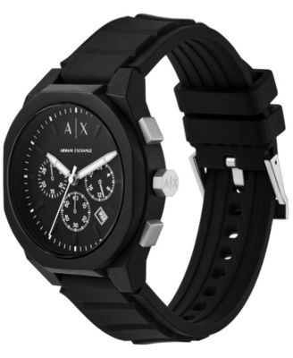 Men's Sync Chronograph Black Silicone Watch 44mm
