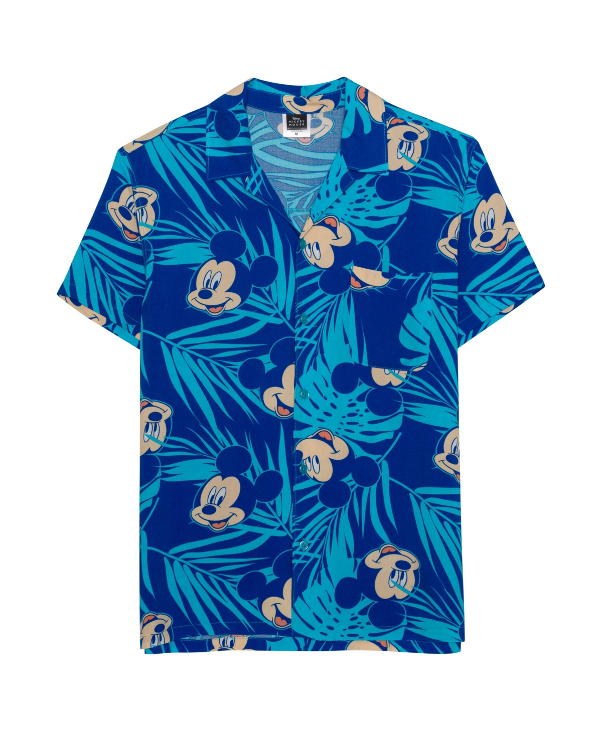 Hybrid Men's Mickey Mouse Short Sleeves Woven Shirt In Blue