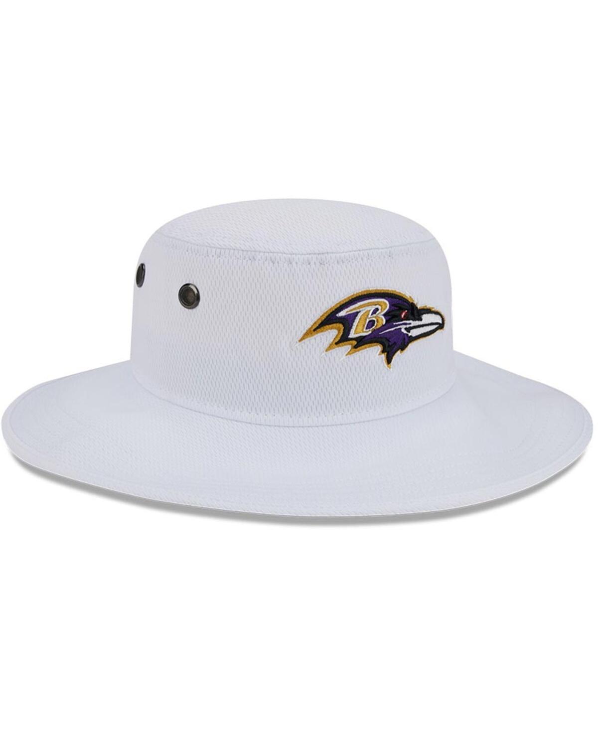 NEW ERA MEN'S NEW ERA WHITE BALTIMORE RAVENS 2023 NFL TRAINING CAMP PANAMA BUCKET HAT 