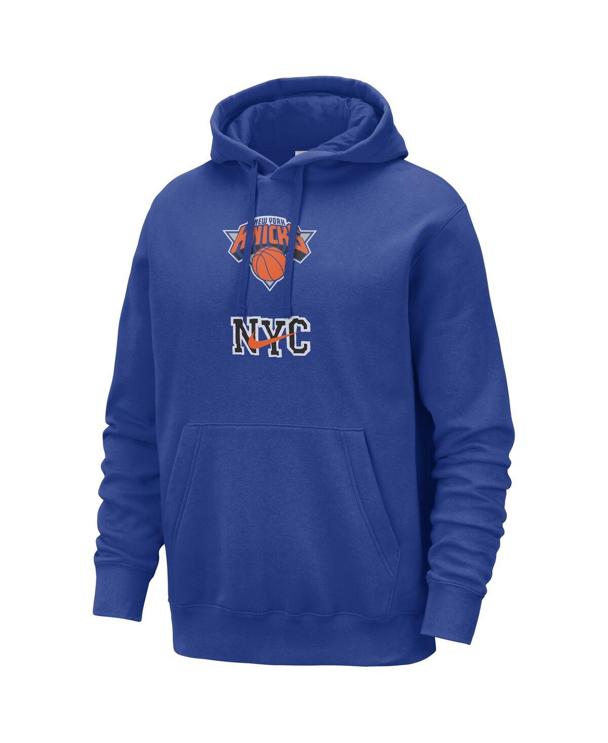 Shop Nike Men's  Blue New York Knicks 2023/24 City Edition Essential Club Pullover Hoodie