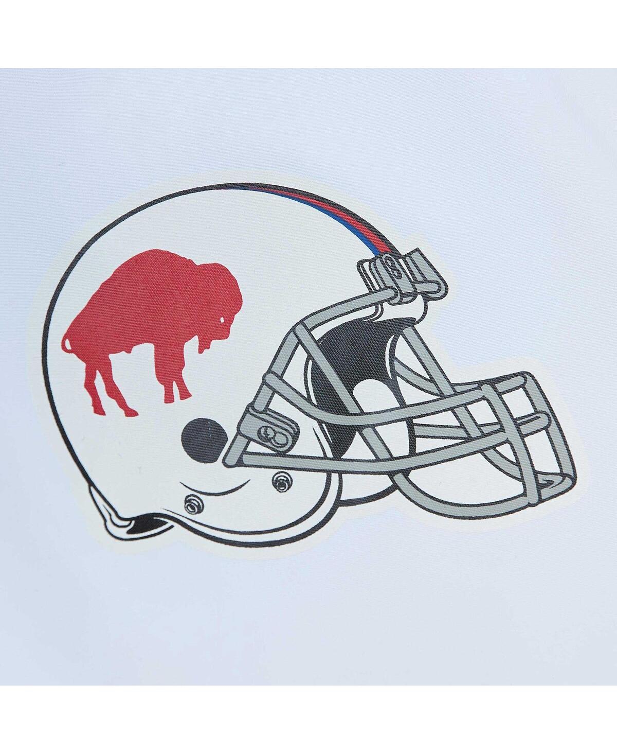 Shop Mitchell & Ness Men's  White Distressed Buffalo Bills Team Burst Warm-up Full-zip Jacket