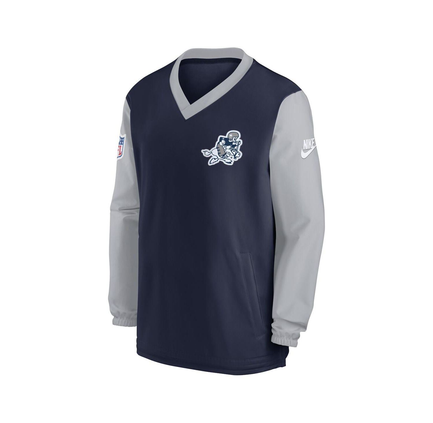 Men's Navy Dallas Cowboys 2023 Sideline V-Neck Pullover Windshirt