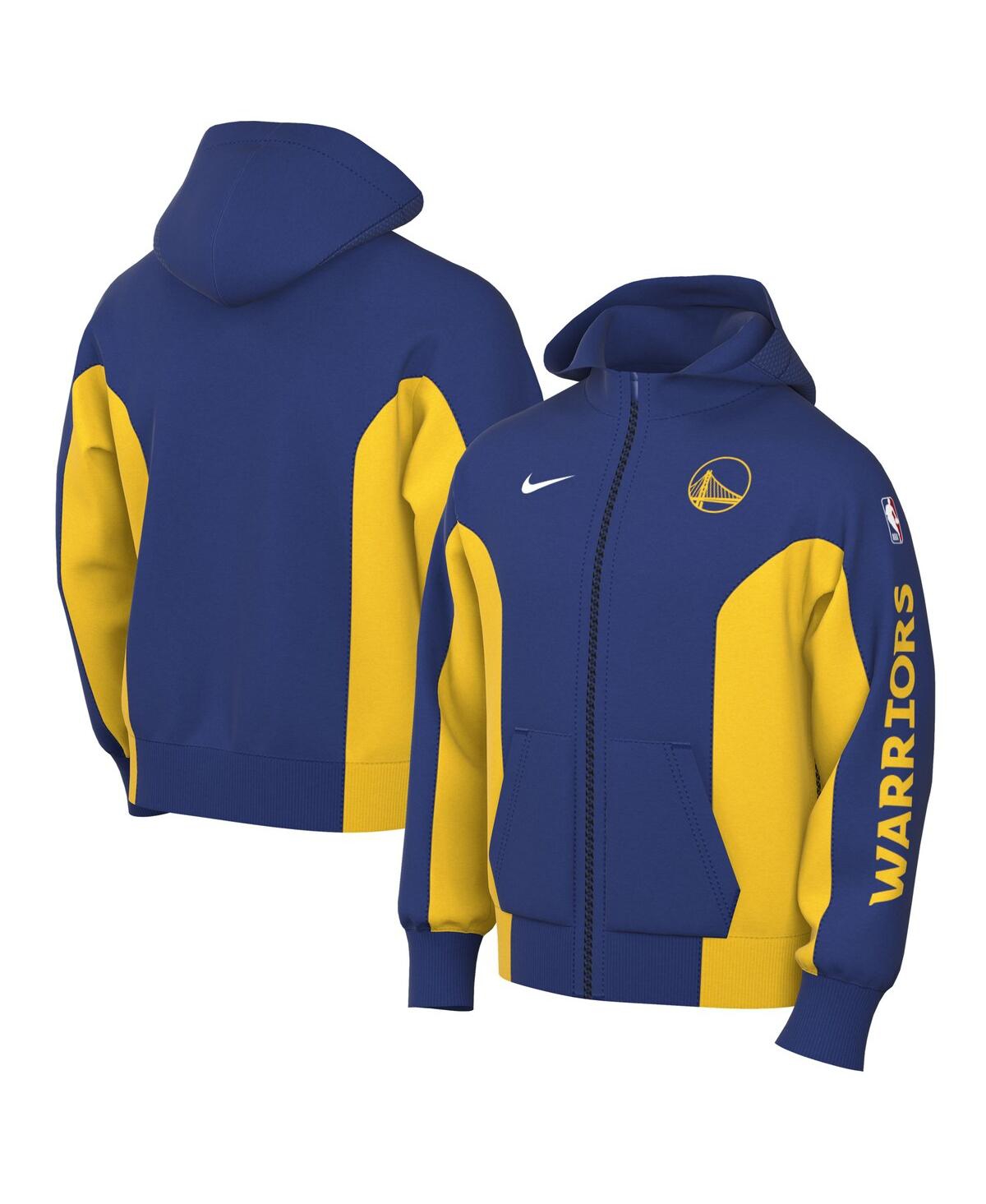 NIKE MEN'S NIKE ROYAL GOLDEN STATE WARRIORS 2023/24 AUTHENTIC SHOWTIME PERFORMANCE FULL-ZIP HOODIE