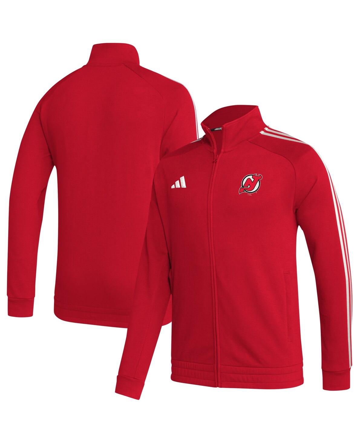 Shop Adidas Originals Men's Adidas Red New Jersey Devils Raglan Full-zip Track Jacket