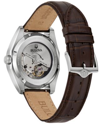 Men's Automatic Surveyor Brown Leather Strap Watch 39mm